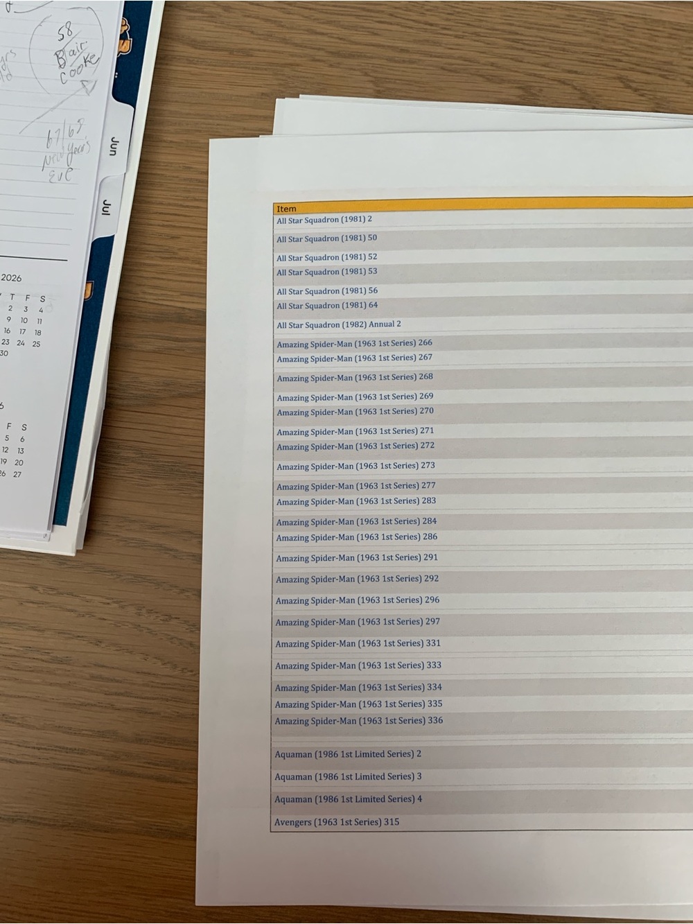 216 Graphic Novels 1960-1989
Inventory sheet shown